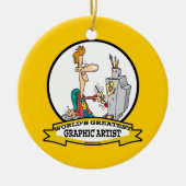 WORLDS GREATEST GRAPHIC ARTIST MALE CARTOON KERAMISCH ORNAMENT (Voorkant)
