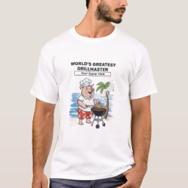 World's Greatest Grillmaster Personalized Cartoon  T-shirt