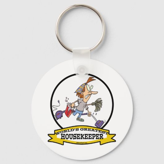 WORLDS GREATEST HOUSEKEEPER VROUWEN CARTOON SLEUTELHANGER (Voorkant)