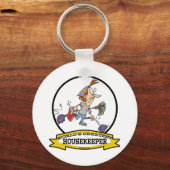 WORLDS GREATEST HOUSEKEEPER VROUWEN CARTOON SLEUTELHANGER (Voorkant)