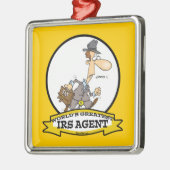 WORLDS GREATEST IRS AGENT CARTOON METALEN ORNAMENT (Links)