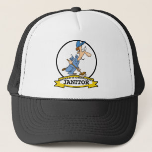 WORLDS GREATEST JANITOR CARTOON TRUCKER PET