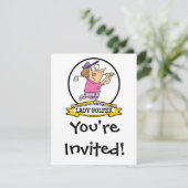 WORLDS GREATEST LADY GOLFER CARTOON KAART (Staand voorkant)