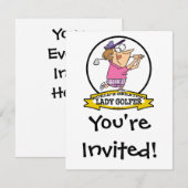 WORLDS GREATEST LADY GOLFER CARTOON KAART (Voorkant / Achterkant)