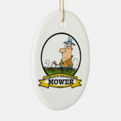 WORLDS GREATEST LAWN MOWER MANNEN CARTOON KERAMISCH ORNAMENT (Rechts)