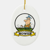 WORLDS GREATEST LAWN MOWER MANNEN CARTOON KERAMISCH ORNAMENT (Voorkant)