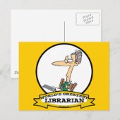 WORLDS GREATEST LIBRARIAN II-CARTOON BRIEFKAART (Voorkant / Achterkant)