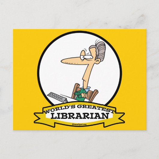 WORLDS GREATEST LIBRARIAN II-CARTOON BRIEFKAART (Voorkant)