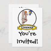 WORLDS GREATEST LINEMAN MANNEN CARTOON KAART (Voorkant / Achterkant)