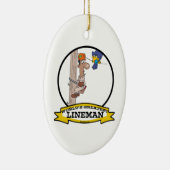 WORLDS GREATEST LINEMAN MANNEN CARTOON KERAMISCH ORNAMENT (Rechts)