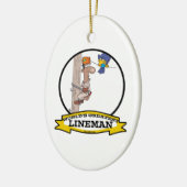 WORLDS GREATEST LINEMAN MANNEN CARTOON KERAMISCH ORNAMENT (Links)