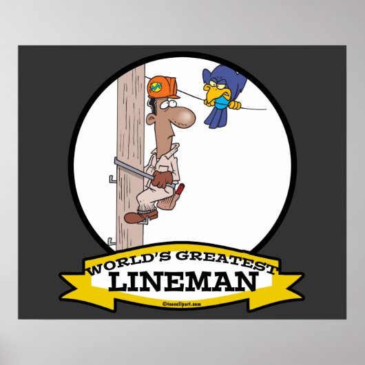 WORLDS GREATEST LINEMAN MANNEN CARTOON POSTER (Voorkant)