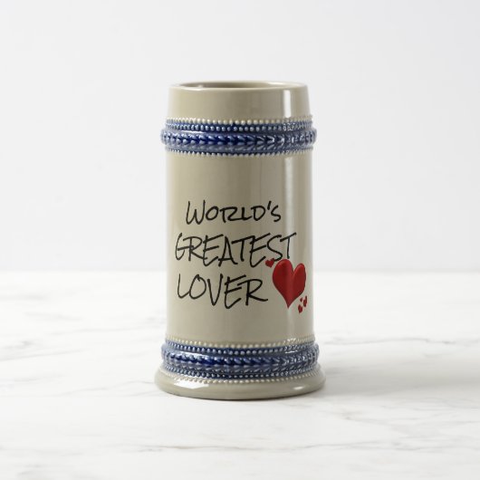 World's Greatest Lover Beer Stein - Romantic Quote Bierpul (Center)