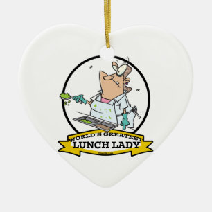 WORLDS GREATEST LUNCH LADY CARTOON KERAMISCH ORNAMENT