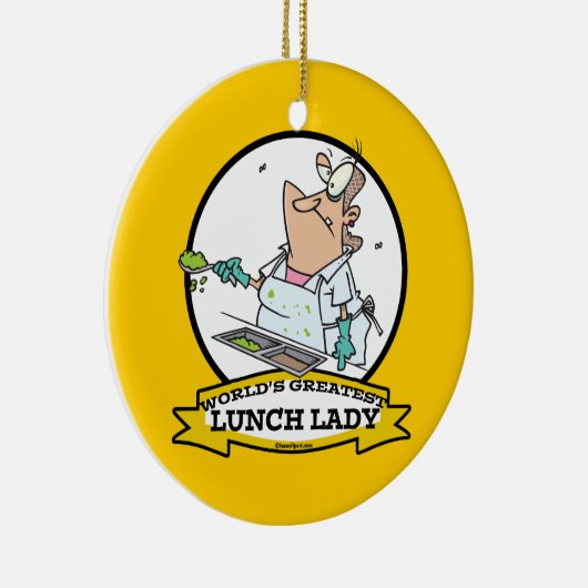 WORLDS GREATEST LUNCH LADY CARTOON KERAMISCH ORNAMENT (Rechts)