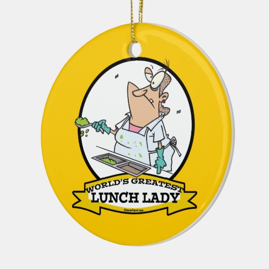 WORLDS GREATEST LUNCH LADY CARTOON KERAMISCH ORNAMENT (Links)