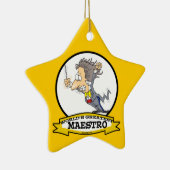 WORLDS GREATEST MAESTRO MANNEN CARTOON KERAMISCH ORNAMENT (Rechts)