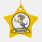 WORLDS GREATEST MAESTRO MANNEN CARTOON KERAMISCH ORNAMENT (Voorkant)
