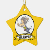 WORLDS GREATEST MAESTRO MANNEN CARTOON KERAMISCH ORNAMENT (Links)