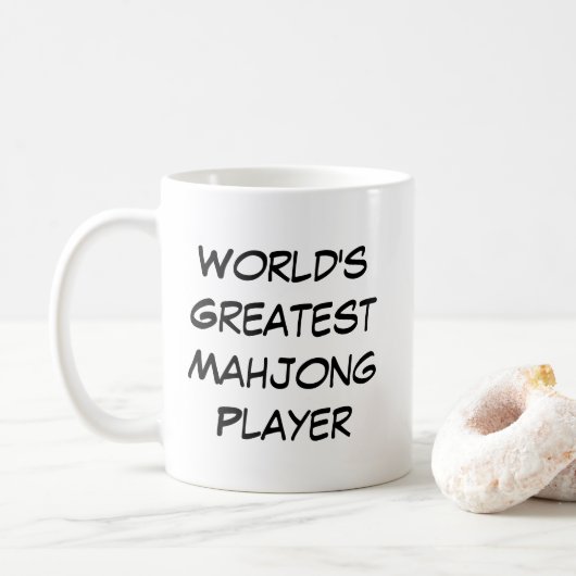 "World's Greatest Mahjong Player" Koffiemok (Met donut)
