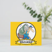 WORLDS GREATEST MAILMAN MANNEN CARTOON BRIEFKAART (Staand voorkant)