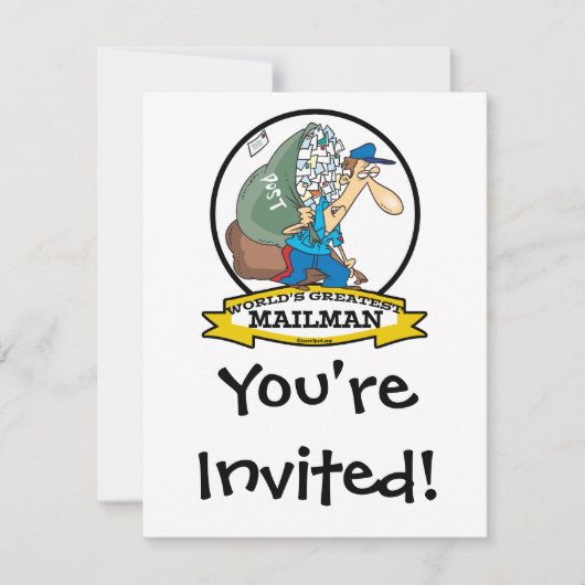 WORLDS GREATEST MAILMAN MANNEN CARTOON KAART (Voorkant)