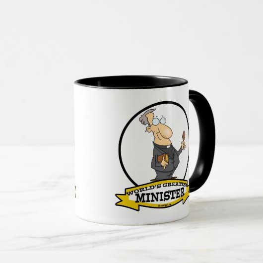 WORLDS GREATEST MINISTER CARTOON MOK (Voorkant rechts)