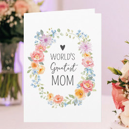 World's Greatest Mom Colorful Floral Mother's Day Kaart