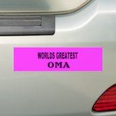 WORLDS GREATEST OMA BUMPERSTICKER (Op auto)