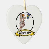 WORLDS GREATEST PHONE GUY MANNEN CARTOON KERAMISCH ORNAMENT (Rechts)