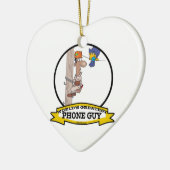 WORLDS GREATEST PHONE GUY MANNEN CARTOON KERAMISCH ORNAMENT (Links)