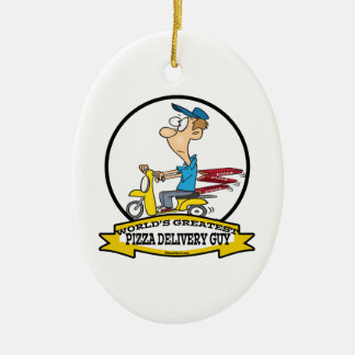WORLDS GREATEST PIZZA LEVERY GUY CARTOON KERAMISCH ORNAMENT
