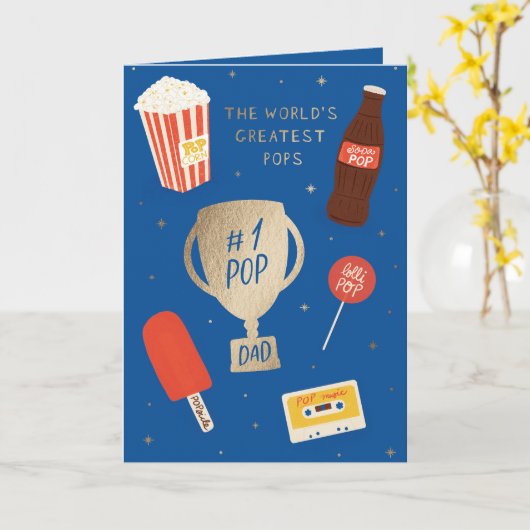 "World's Greatest Poppen" Vaderdag Wenskaart Kaart (Gele Bloem)