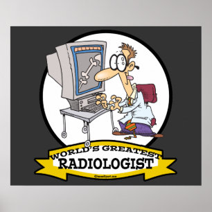 WORLDS GREATEST RADIOLOGIST MANNEN CARTOON POSTER