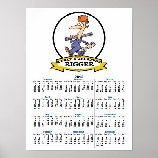 WORLDS GREATEST RIGGER MANNEN CARTOON POSTER (Voorkant)