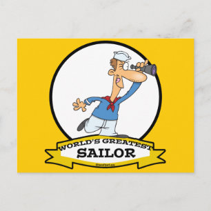 WORLDS GREATEST SAILOR MANNEN CARTOON BRIEFKAART