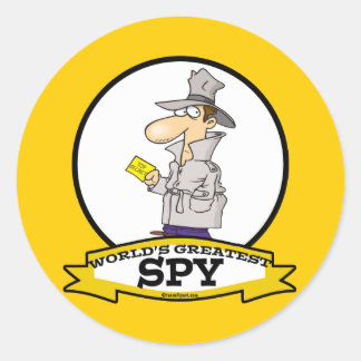 WORLDS GREATEST SPY MANNEN CARTOON RONDE STICKER