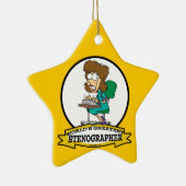 WORLDS GREATEST STENOGRAPHER VROUWEN CARTOON KERAMISCH ORNAMENT (Rechts)
