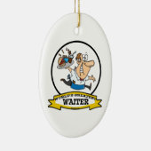 WORLDS GREATEST WAITER II MANNEN CARTOON KERAMISCH ORNAMENT (Rechts)