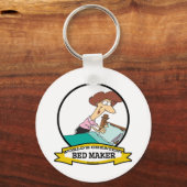 WORLDS GROATEST BED MAKER VROUWEN CARTOON SLEUTELHANGER (Voorkant)