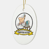 WORLDS GROATEST COMPUTER DOCTOR MANNEN CARTOON KERAMISCH ORNAMENT (Links)