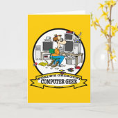 WORLDS GROATEST COMPUTER GEEK MANNEN CARTOON KAART (Gele Bloem)