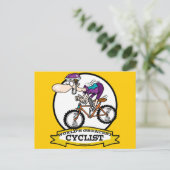 WORLDS GROATEST CYCLIST MANNEN CARTOON BRIEFKAART (Staand voorkant)