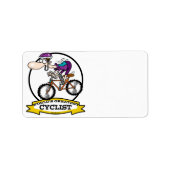 WORLDS GROATEST CYCLIST MANNEN CARTOON ETIKET (Voorkant)