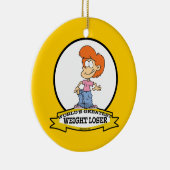 WORLDS GROATEST GEWICHT LAGERE VROUW CARTOON KERAMISCH ORNAMENT (Rechts)