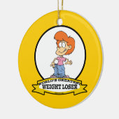 WORLDS GROATEST GEWICHT LAGERE VROUW CARTOON KERAMISCH ORNAMENT (Links)