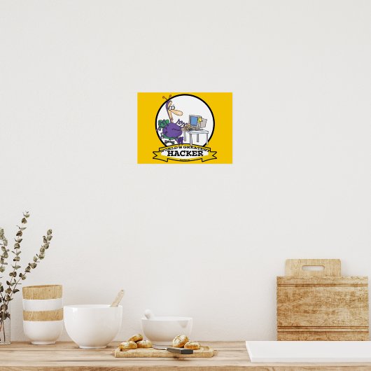 WORLDS GROATEST HACKER CARTOON POSTER (Keuken)