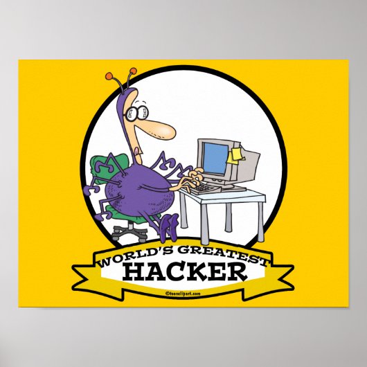 WORLDS GROATEST HACKER CARTOON POSTER (Voorkant)
