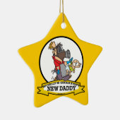 WORLDS GROATEST NIEUWE DADDY MANNEN CARTOON KERAMISCH ORNAMENT (Rechts)