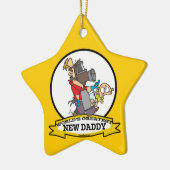 WORLDS GROATEST NIEUWE DADDY MANNEN CARTOON KERAMISCH ORNAMENT (Links)